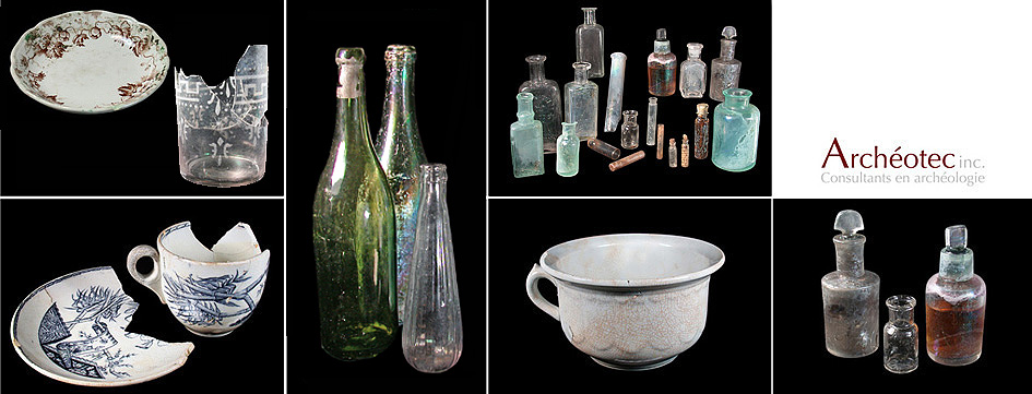 Les objets mis au jour dans les latrines du Docteur Perrigo, sur la rue de Bleury, près de Sainte-Catherine. Dernier tiers du dix-neuvième siècle
